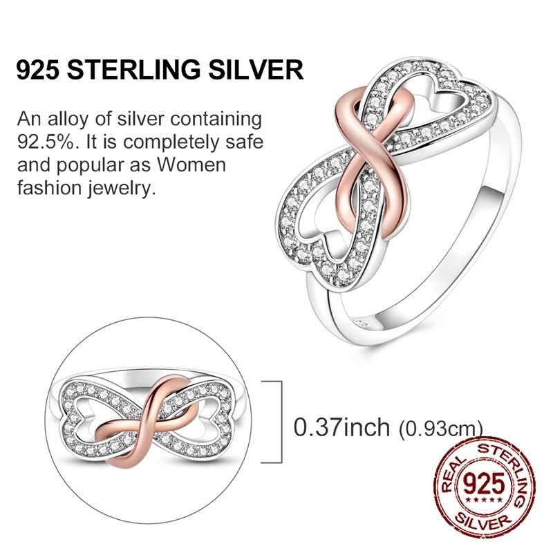 Original 925 Sterling Silver  Infinite Love Rings for Women Girls Jewelry Birthday Anniversary Gifts
