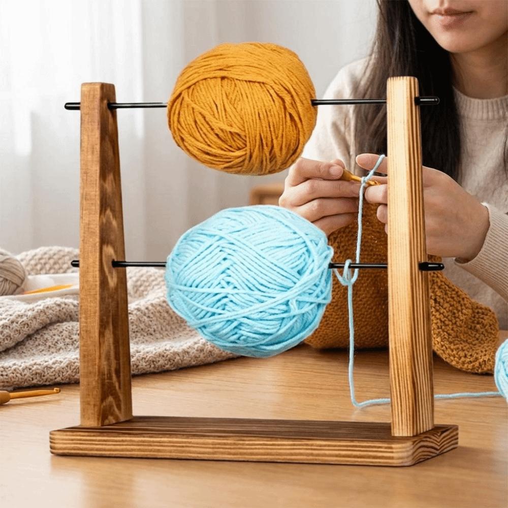 Solid Wood Wire Winding Rack Detachable Wool Storage Rack Thread Ball Holder Knitting Projects