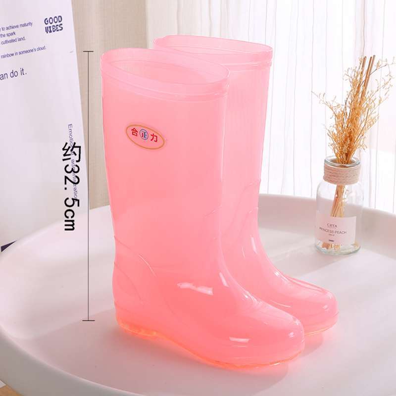 Gelee transparente Regenstiefel Wasserstiefel Regenschuhe Damen Sommer Regentage Arbeit schnelltrocknende Gummischuhe abriebfest Küche hoch wasserdicht s