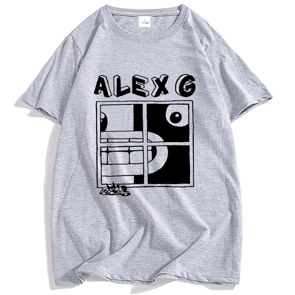 ALEX G Tričko s oknem Světlomety Album Potisk Trička Léto Krátký rukáv Volné Tričko O-výstřih Móda Pánské Dámské Oblečení