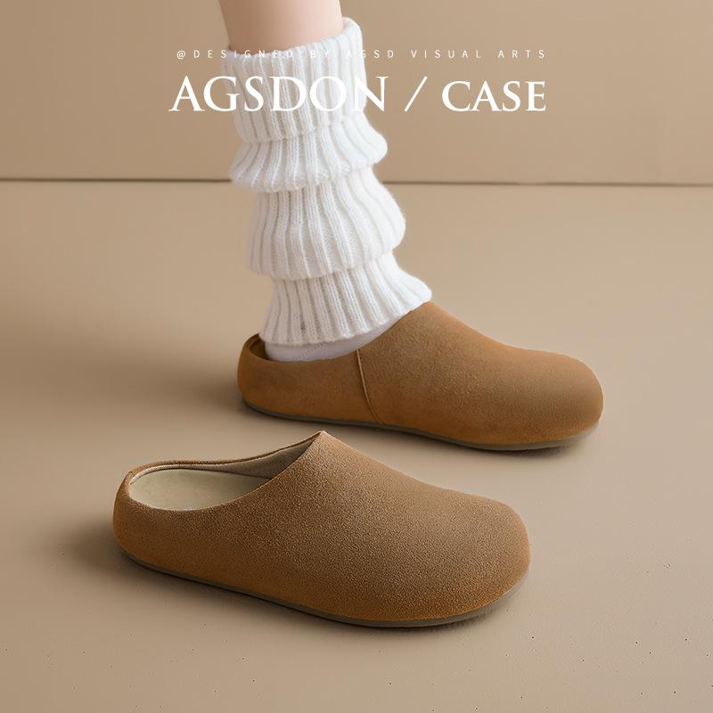 Augustus Denboken Half Slippers Women's 2025 New Autumn Casual Thick-soled One-pedal Piled Cotton Tow