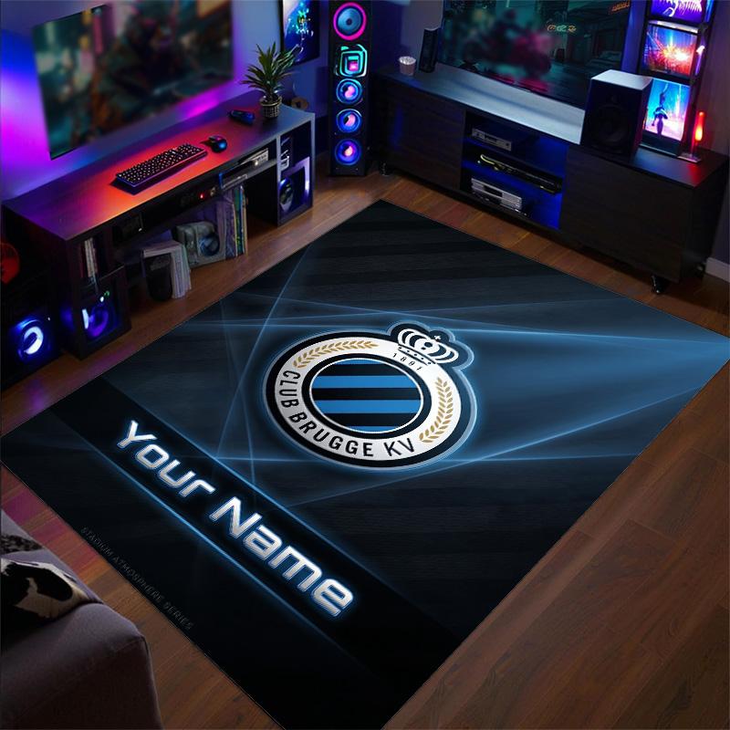 Crystal Velvet Rug Club Brugge FC Print Custom Name Text Floor Mat Home Decor