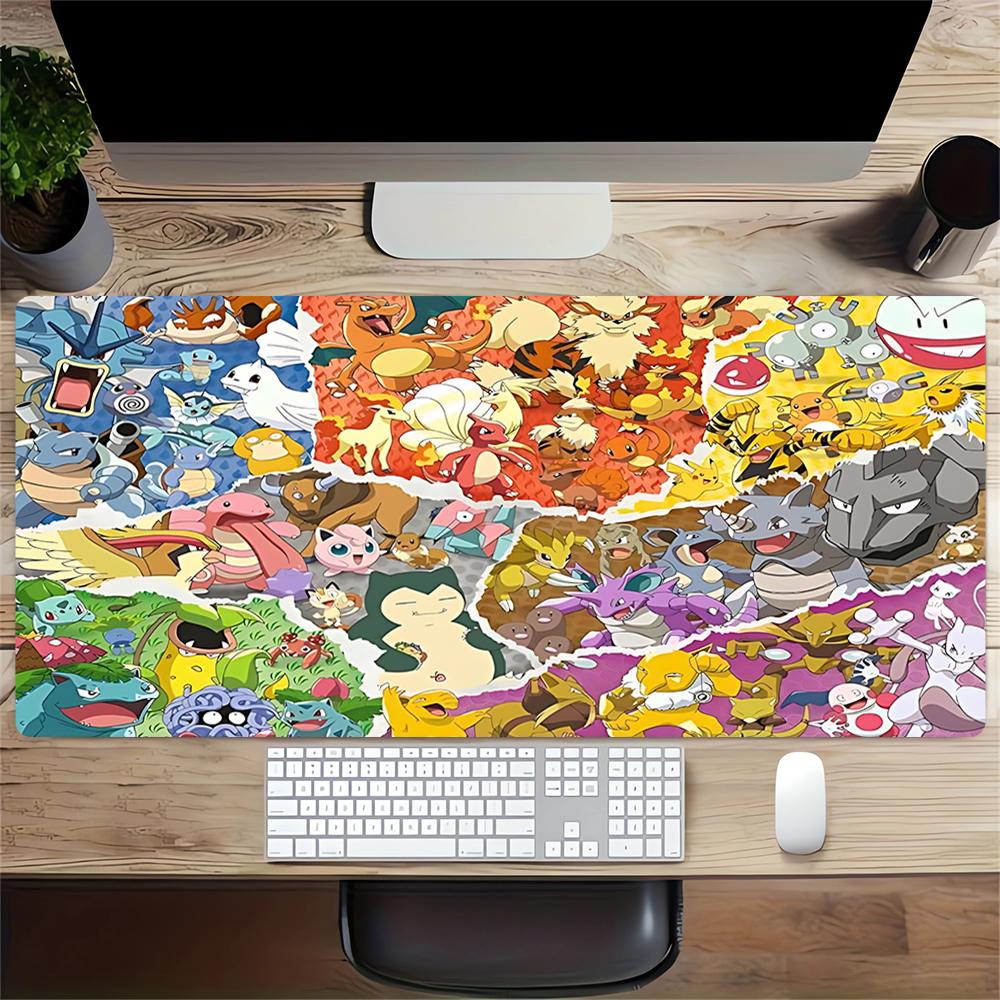 Pokemon Character Collage Large Gaming Mouse Pad Nonslip Rubber Base Waterproof Desk Mat For Office Pc Laptop