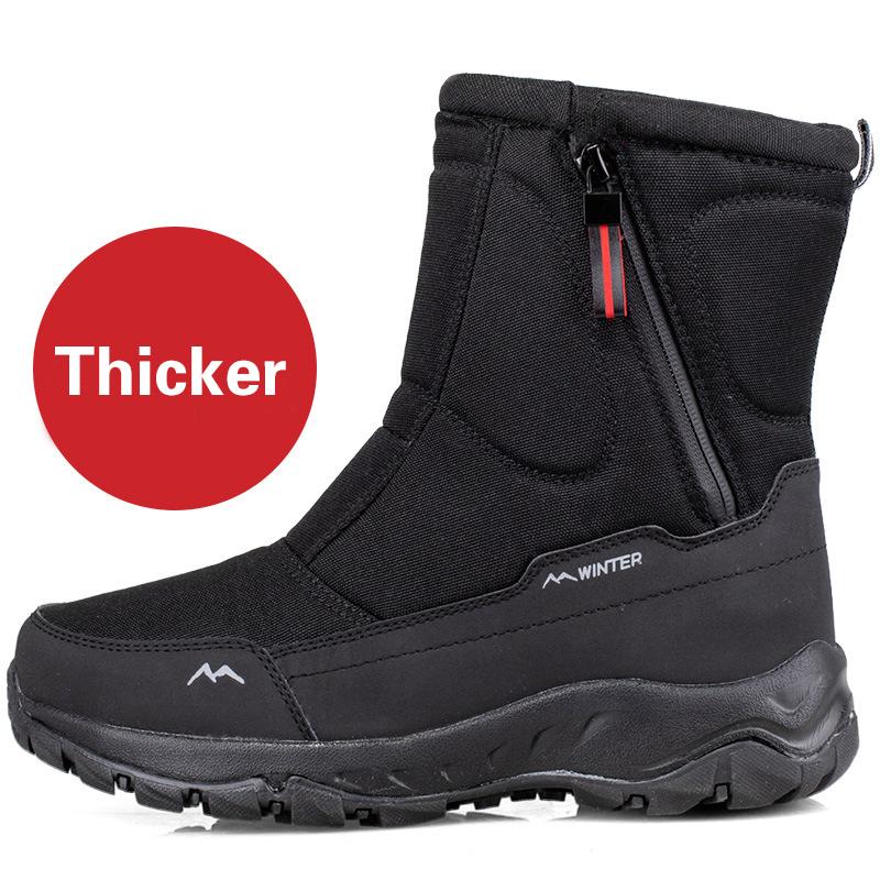 Herrenstiefel 2024 Winterschuhe Herren Schneestiefel Wasserdicht Rutschfest Dickes Fell Winterstiefel Für -40 Grad Reißverschluss Plateaustiefel Größe 40