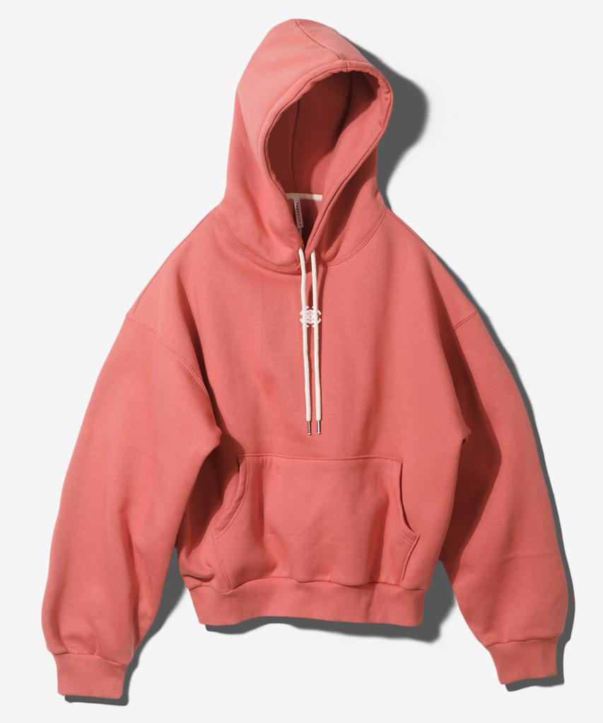 Symbol Over Fit Double Jersey Hoodie - Red