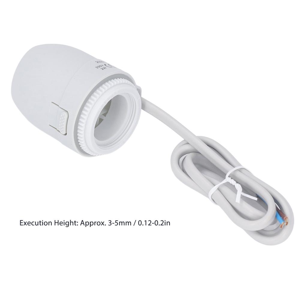 Elektrothermischer Stellantrieb M30x1,5m PC 100N 230VAC Schwer entflammbar Normal geschlossen Fußbodenheizungsstellantrieb -25-65℃ für Zuhause