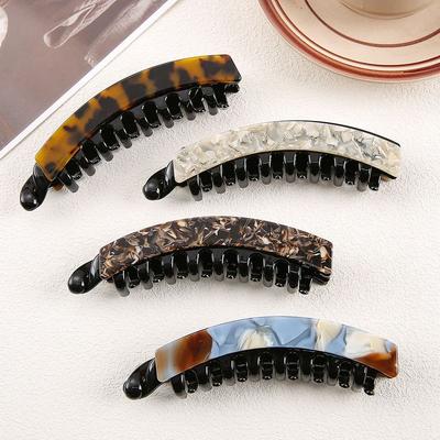 1pc Acetate Glass Banana Clip, Ponytail Hair Clip, Vertical Clip, Women's Back of the Head, Hair Clip, Hair Accessory