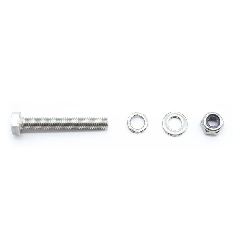Hexagon Head Bolts and Lock Nuts Washers Set Stainless Steel Hex Head Screws With Locknut Kit Spring Washers M4 M5 M6 M8 M10 M12