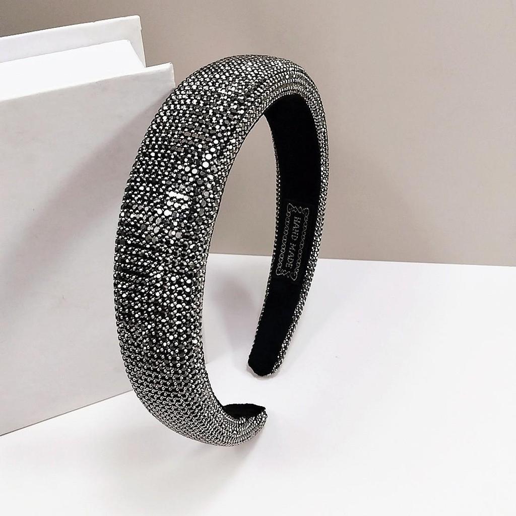 Chaebol Heiress Diamond Suede Headband: Trendy, Retro Luxury Style