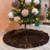Velvet Christmas Tree Skirt 48 Inch Ruffled Holiday Tree Skirt Rustic Xmas Tree Decoration Soft Festive Tree Apron for Cozy Celebrations