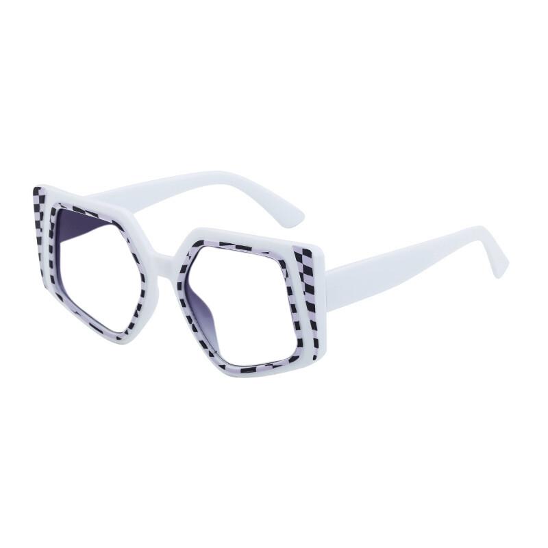 Unique Black White Irregular Square Reading Glasses Women Fashion Thick Frames Computer Eyewear Goggles