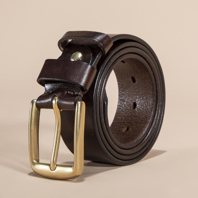 First layer scalper leather belt men's retro pin buckle casual versatile men's first layer cowhide belt