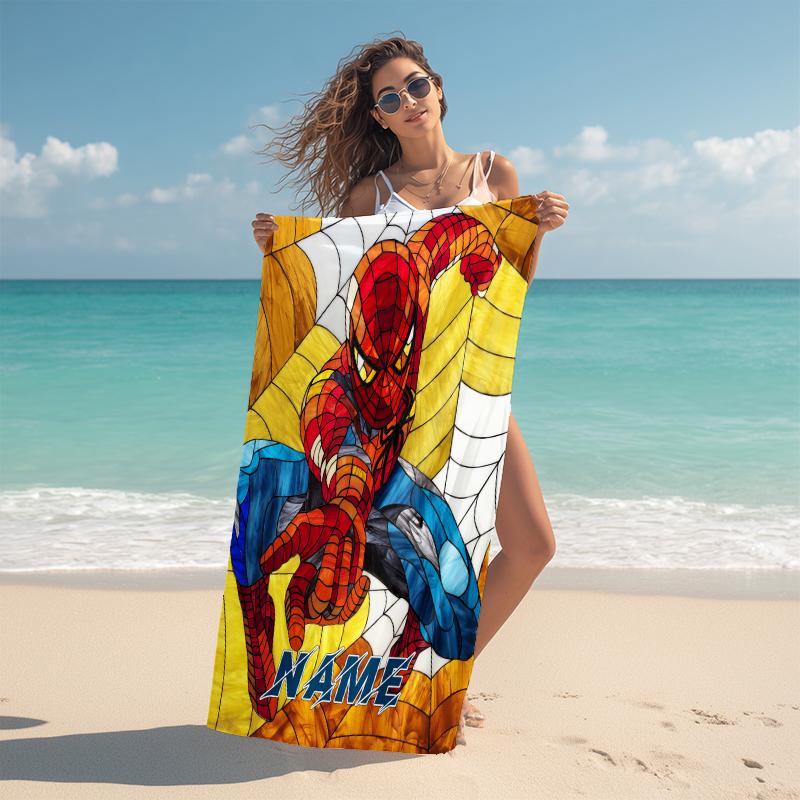 Personalized "Spider-Man: Spider-Verse" Beach Towel Microfiber Beach Towel Thin Absorbent for Beach Swimming Yoga Bath Sports. 0910240