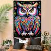 Colorful Feathers and Bright Eyes Digital Printing Polyester Wall Tapestry Suitable for Use In Living Rooms Offices Bars Party