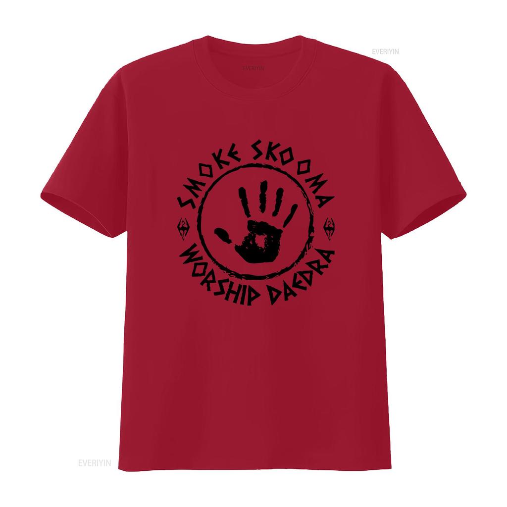 Smoke Skooma Worship Daedra Heartbeat Video Games Computer T Shirt Top 509 vintage Washed Comfortable homme Stretched graphic