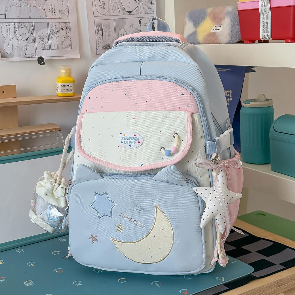 Schoolbag Cute Polka Dot Junior High School Schoolbag Female Large Capacity High School Student Backpack Small Fresh Girl High Value Backpack