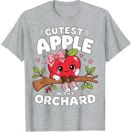 Cutest Apple in The Orchard Cute Apple Picking Season Girl T-Shirt