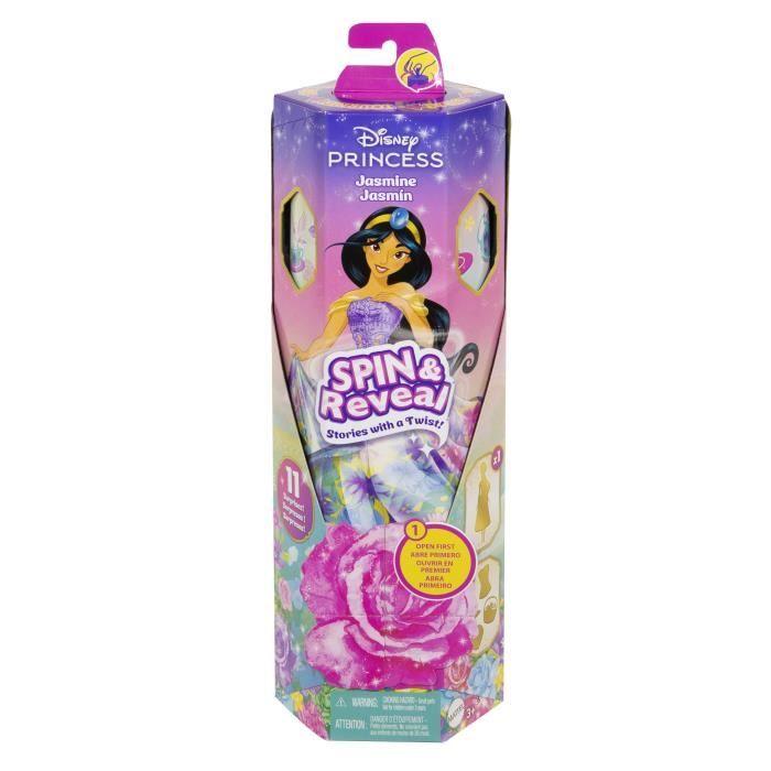 Spin & Reveal Jasmine Mattel Poupée Disney Princesses avec accessoires et 11 surprises HXC23