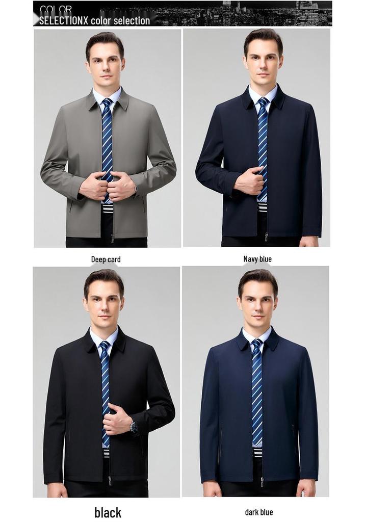 2024 Men's Spring Autumn Business Casual Jacket with Stand Collar