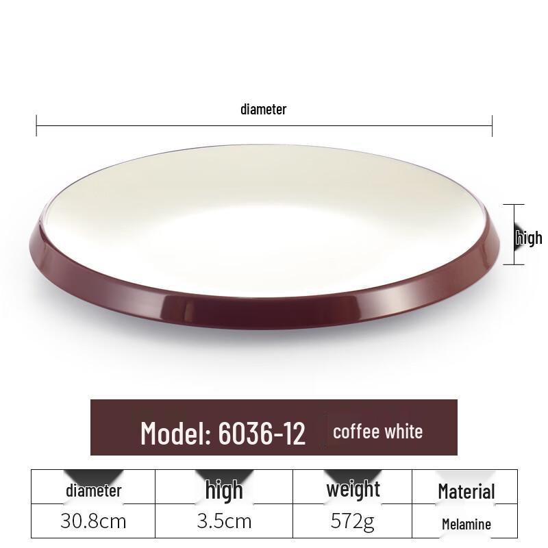 Tian Yajing Commercial Melamine Round Concave Dinner Plate