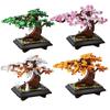 MOC Bonsai Tree Building Blocks Set Four Season Flower Bonsai Potted Plant Home Decoration Brick DIY Botanical Toys Adult Gift