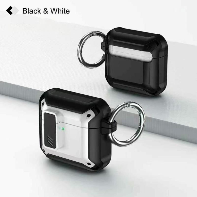 Thickened Anti-fall Contrast Color With Actively Switch Case For AirPods 1 2 3 4 Pro Pro2 With Round Buckle Soft Earphone Cover