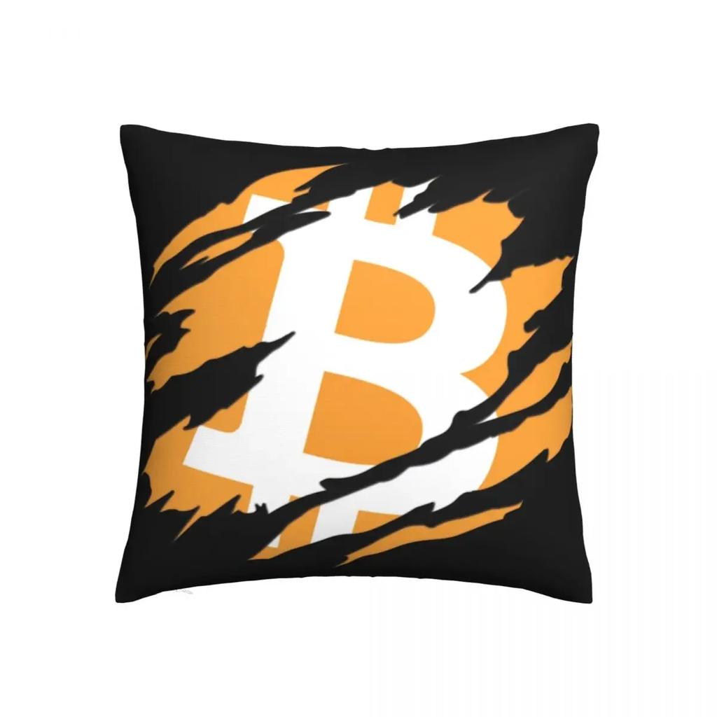 Bitcoin Claw Crypto Currency Pillowcase Soft Polyester Cushion Cover Decorations Throw Pillow Case Cover Home Square ''