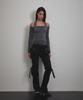 Bunteu Eyelet Halter Long Sleeve (Charcoal)