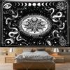 Black And White Moon Snake Tapestry Altar Cloth Skeleton Tapestry Aesthetic Tarot Tablecloth Astrology Divination Tapestries