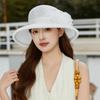 Fashion Organza Women'S Sun Hat Summer Uv Resistant Bucket Hat Floral Design Large Brim Basin Hat Outings Cool Hat