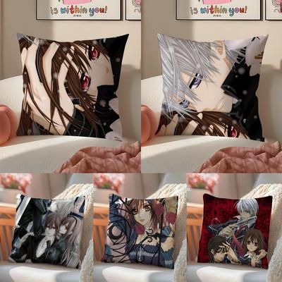 Fashion VVampire Knight Anime Cushion Cover Pillowcase Short Plush Invisible Zipper Room Sofa Cushion Cover