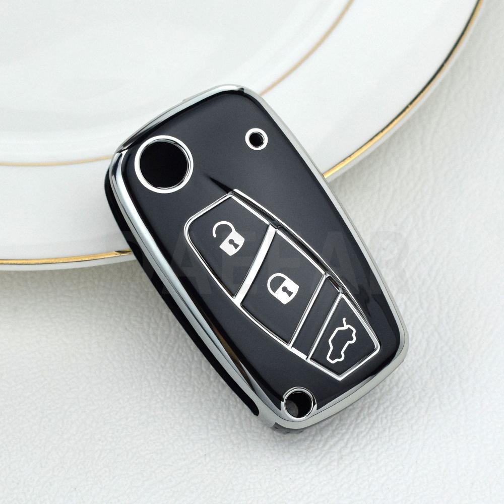 For FIAT Panda Stilo Punto Doblo Grande Bravo 500 Ducato Minibus TPU 3 Buttons Car Flip Key Case Cover Shell Fob Accessories