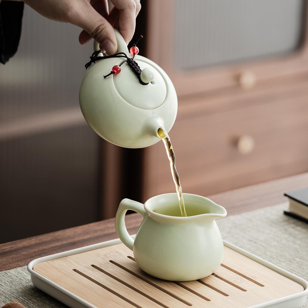 Portable Bag, Travel Kung Fu Tea Set, Ceramic Xishi Pot, One Pot, Two Cups, Four Cups Set, Creative Gifts.