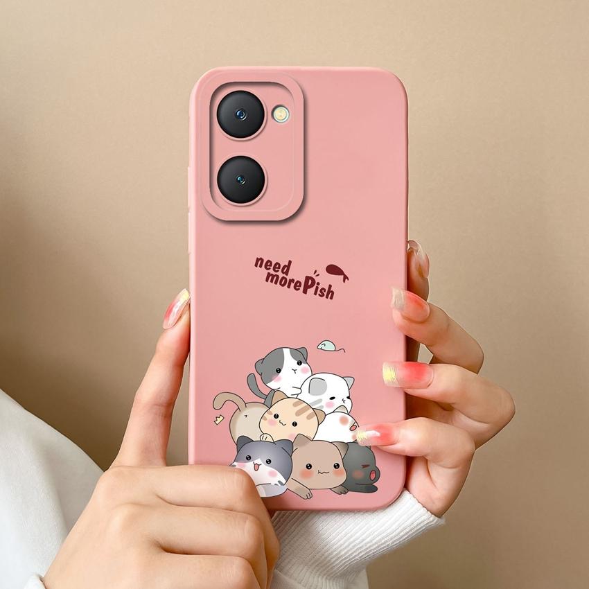 For Vivo Y03t iQOO Z9 Lite U5x Y18i Y18t Y02t Y400 Pro Cute Owl Cellphone Cover Camera Protection Liquid Silicone Anti Slip Shell For Vivo Bumper Case