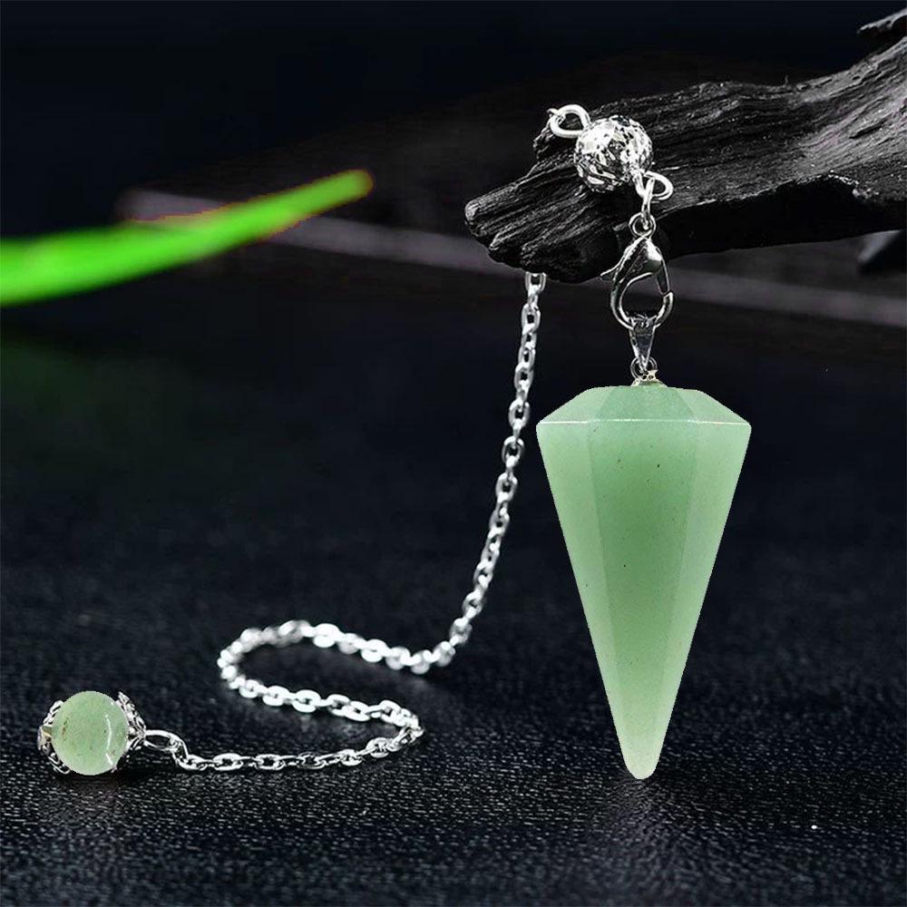 Amethyst Crystal Pendulum Necklace, Raw Hexagonal Pyramid Pendant, Adjustable Yoga Jewelry