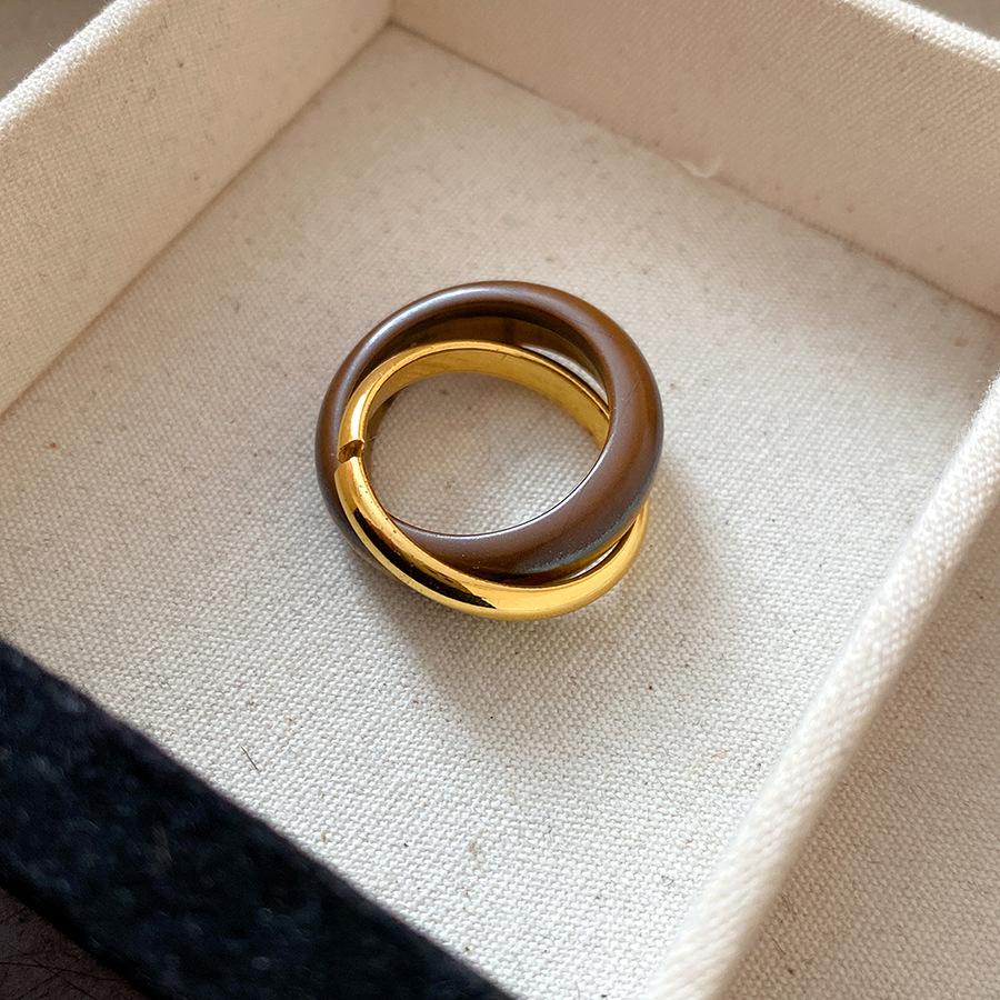 

Stone Wrap Round Open Ring Maillard Wind Index Finger Ring Niche Design Ring
