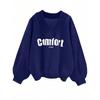 Felpe da donna con scollo a V, maniche lunghe, oversize, tinta unita, casual, vestibilità ampia, atletiche, da allenamento