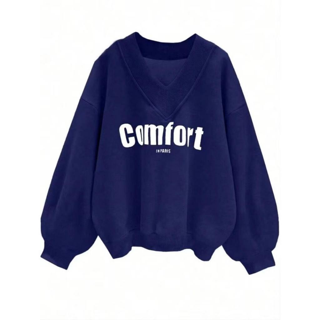 Felpe da donna con scollo a V, maniche lunghe, oversize, tinta unita, casual, vestibilità ampia, atletiche, da allenamento