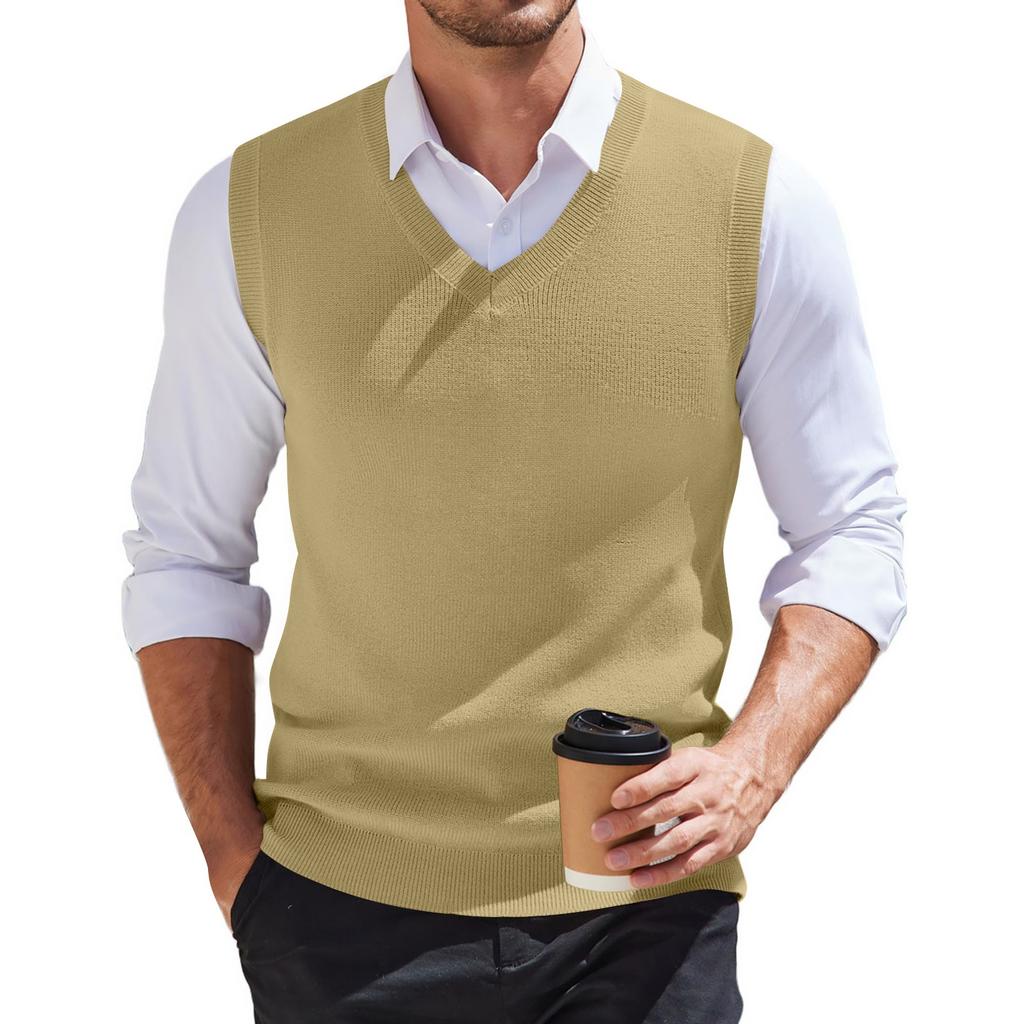 Men's V-neck Vest Sleeveless Knitted Pullover