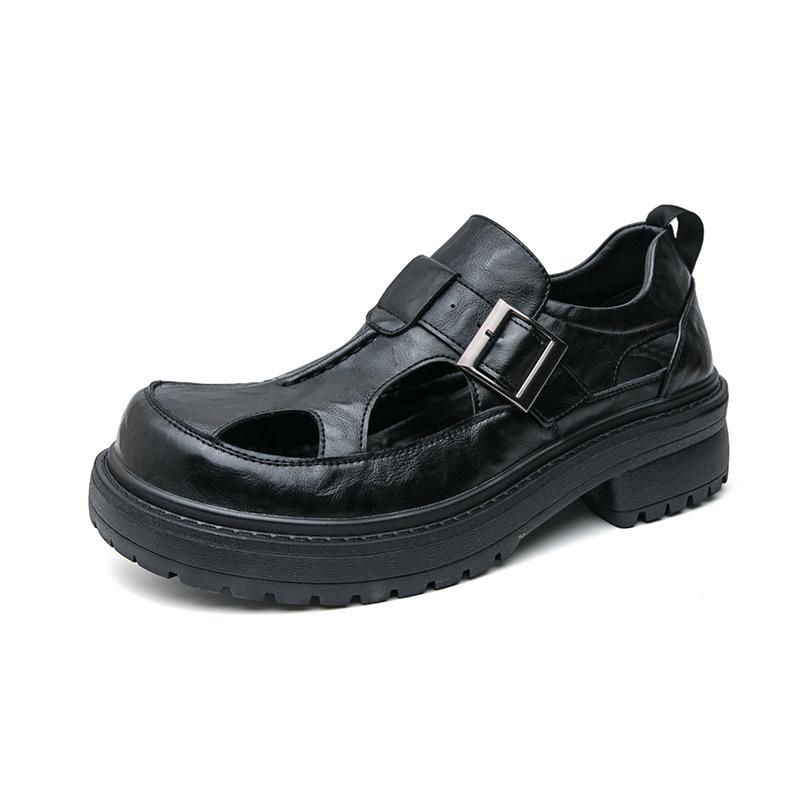 Men's Summer Casual Closed-Toe Perforated Sandals - Outdoor Business Buckle Design