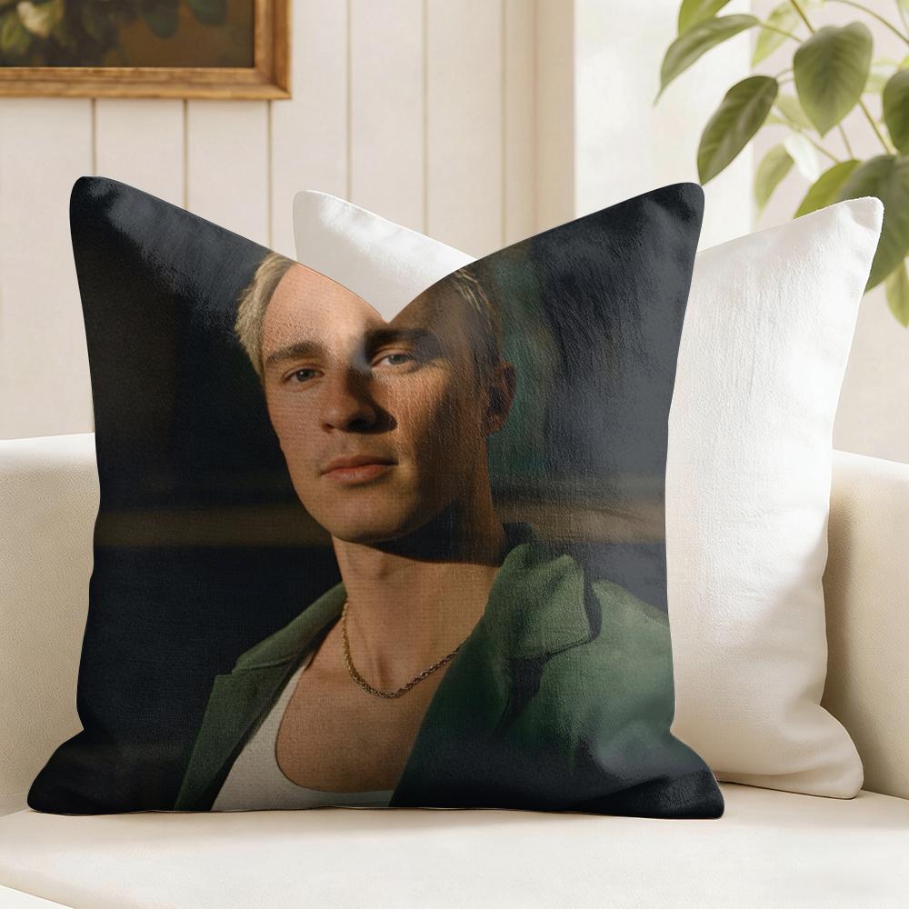 DDrew SStarkey Actor Cushion Cover Eco Linen Pillow Case DoubleSided Print Breathable Durable Zipper Home Decor Gift