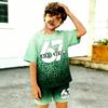 Gradient Leopard 67 Printed Men's T-shirt and Shorts 2 Piece Set Summer Casual Outfit for Men's and Women's Clothing Top