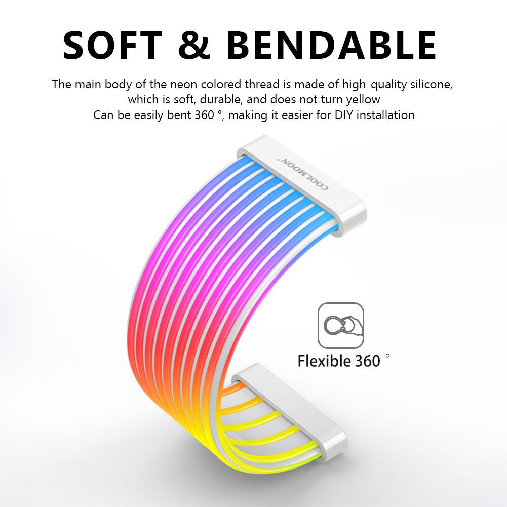 COOLMOON Light Strip 8Pin/24Pin ARGB LED Flexible Light Bar 5V Sync Replacement Multifunctional DIY Computer Accessories