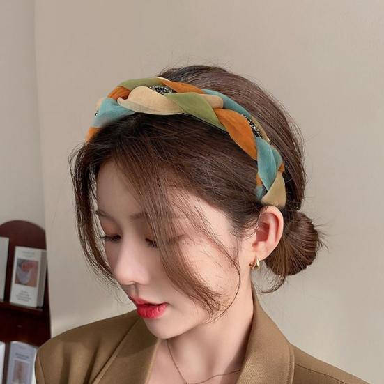 

Женская повязка на голову с широкими полями, плетеная с искусственным жемчугом и стразами, сетка для невесты, свадьбы, женщины, обруч для волос, волосы