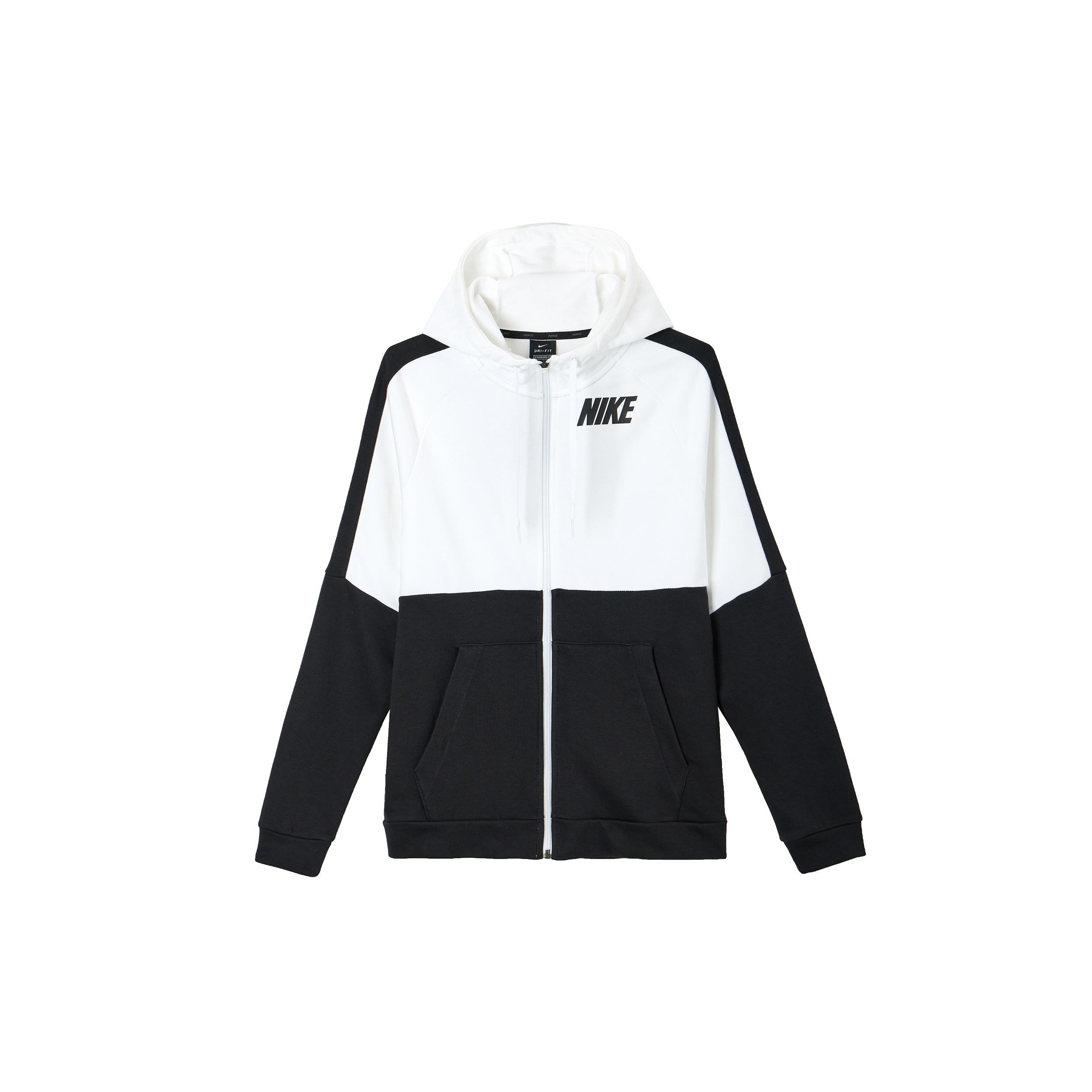Nike logo zipped hooded jacket  Black white  Men s CU6034-100 S