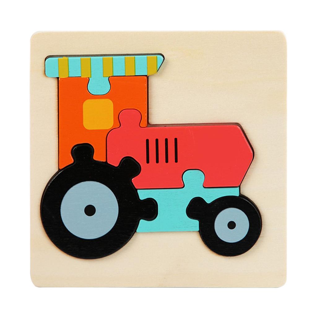 Dřevěné puzzle s vozidly, hračky, puzzle pro rané vzdělávání, interaktivní puzzle pro batolata, vzdělávací