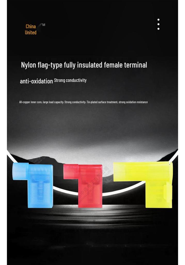 Insulated Nylon Flag Crimp Terminal Connector (6.3 Spade)