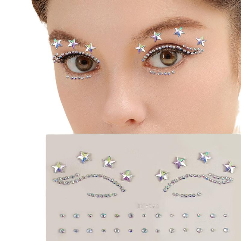 3D Sticker Eyes Face Decoration Stickers Ball Party Makeup Tool Diamond Masquerade Temporary Tattoo Diy Stickers