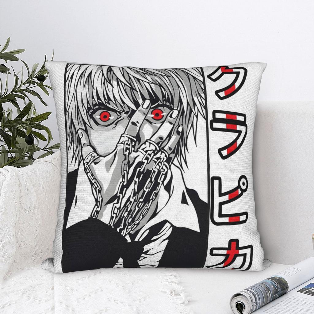 Kurapika HXH Anime Kissenbezug Bedruckter Stoff Kissenhülle Dekorationen Wurfkissenbezug Zuhause Quadratisch 40x40cm