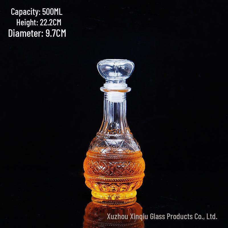 Crystal XO Spirits Decanter: Diamond Glass Red Wine Bottle
